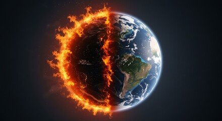 Burning earth concept global warming or climate change symbol