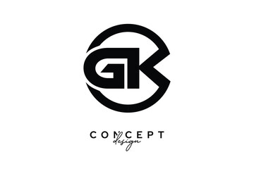 Fototapeta premium GK Creative Circle Monogram Logo Design – Modern Branding Concept