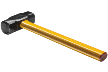 Stylized Hammer With Yellow Handle On Black Background