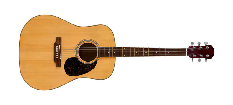 acoustic guitar isolated on white