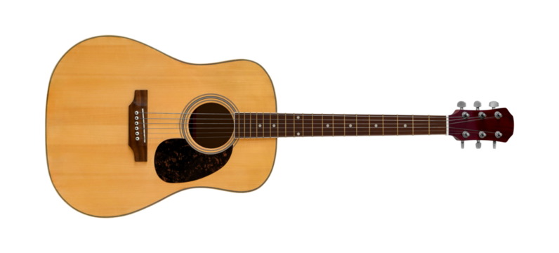 acoustic guitar isolated on white