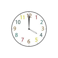 Simple Analog Clock at 4o'clock　シンプルな4時のアナログ時計イラスト