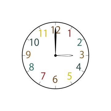 Simple Analog Clock at 3o'clock　シンプルな3時のアナログ時計イラスト