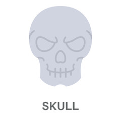 Skull Simple Style Flat Design Vector