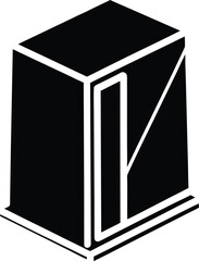 desktop cpu tower illustration on transparent background