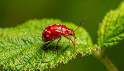 A ladybug on a leaf. Macro shot of a small insect