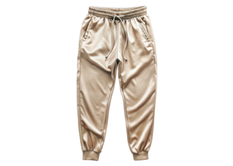 Satin jogger pants isolated on white background