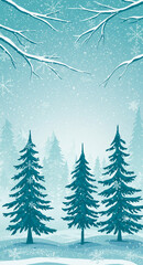 vector illustration of a winter landscape