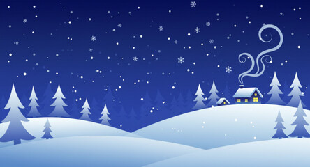 winter landscape with snow