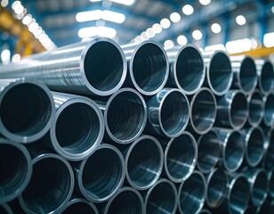 Stacked metal pipes in a factory (1)