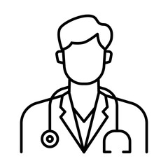 Obraz premium doctor line icon with editable stroke