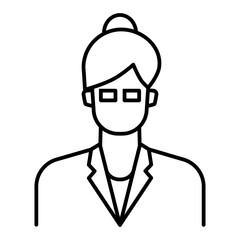 teacher line icon with editable stroke