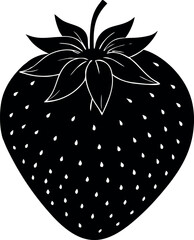 strawberry black silhouette vector, strawberry black symbol, strawberry icon
