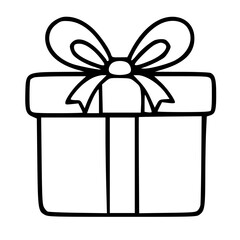 Stacked present boxes doodle vector illustration