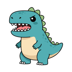 Adorable Cartoon Tyrannosaurus Rex Dinosaur with Big Teeth.