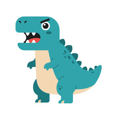 Angry Cartoon Tyrannosaurus Rex Dinosaur Roaring.