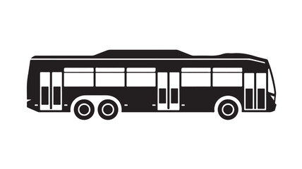 Sleek modern bus silhouette ready for city transit and urban travel adventures, conveying efficient public transportation and dynamic movement for your next project.