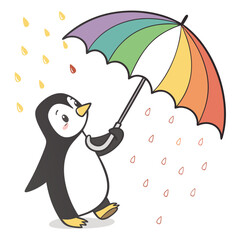 penguin with umbrella