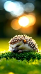 Sleeping Hedgehog at Sunset.