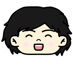 Cartoon character of man's face illustration