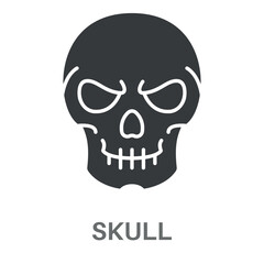 Skull Simple Style Glyph Design Vector