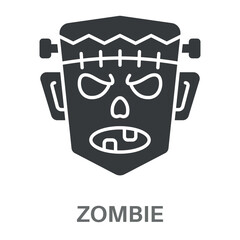 Zombie Simple Style Glyph Design Vector