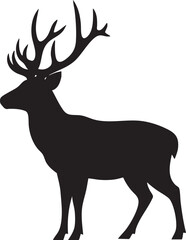 Deer silhouette, stag illustration, wild animal vector