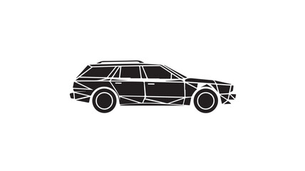 Fototapeta premium Sleek, modern station wagon silhouette with geometric lines, perfect for automotive design, travel, and lifestyle branding projects searching for contemporary vehicle art.