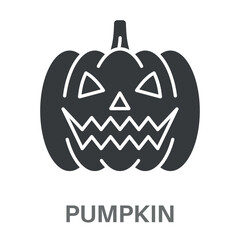 Pumpkin Simple Style Glyph Design Vector