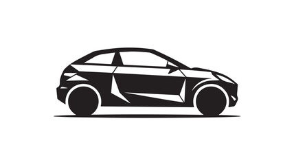 Sleek modern black car silhouette conveying motion and sophistication, perfect for automotive branding and design projects.