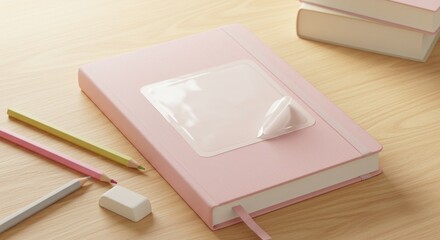 Glossy Peel Effect Sticker on Notebook Cover