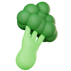 Isolated Green Broccoli Floret on Transparent Background, Close Up Studio Shot for Healthy Eating and Vegetarian Food Concepts