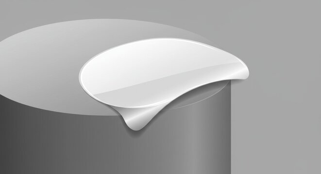Oval Sticker Vector on 3D Cylinder Surface with Glossy Reflection - Powered by Adobe