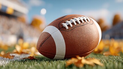 sport, American rugby ball on a green field