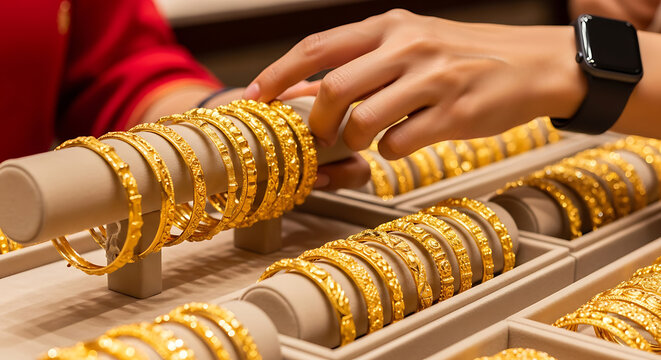 bangle buying jewellery store sale. dhanteras