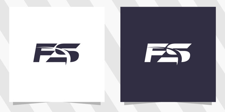 letter fs sf logo design vector