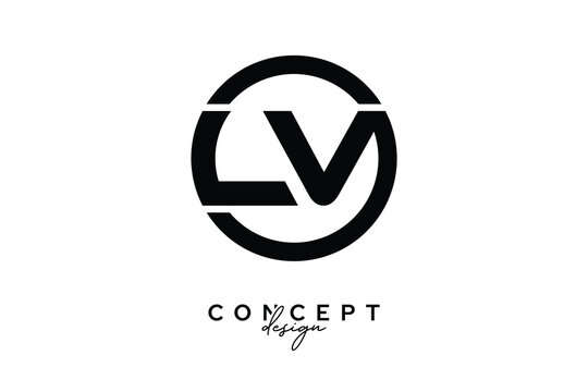 LV Creative Circle Monogram Logo Design &ndash; Modern Branding Concept