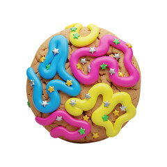 Obraz premium chocolate chip cookie 3d unique stylish playful icon isolated on transparent background png for dessert and bakery design