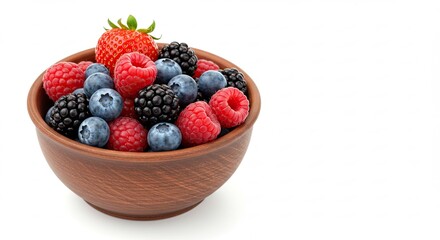 Bowl of Fresh Mixed Berries - A Colorful and Healthy Treat.