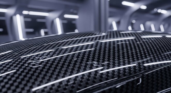 Close-up abstract textured surface with parallel lines and subtle curves industrial or futuristic