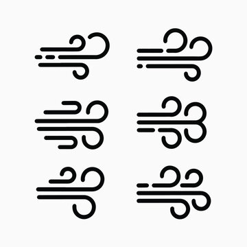  Minimalist Vector Icons for Wind Speed and Airflow Dynamics