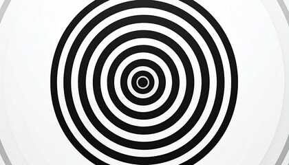 Concentric black and white circles create an optical illusion against a light backdrop