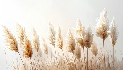 Delicate Pampas Grass Plumes Against