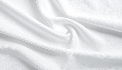 Obraz premium Close-up of soft, white fabric swirling with subtle shadows and elegant folds