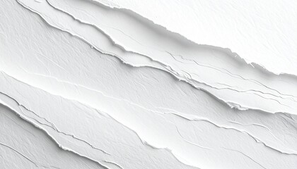 Abstract white on white texture, diagonal torn edges and subtle shadows create depth