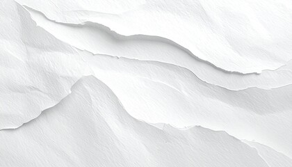 Abstract close-up of torn, crumpled white paper with textured details and soft shadows