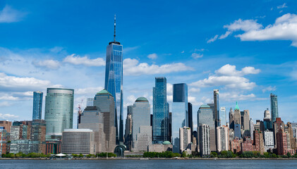 Obraz premium Manhattan's beautiful skyline, New York, United States. New York City with Manhattan Skyline over Hudson River,New York City, USA .View of New York city skyline in Midtown Manhattan.