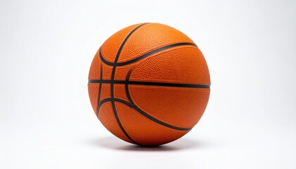 An orange sphere with black lines, used for a sport, isolated on a white backdrop