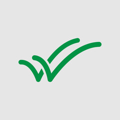 Check mark icon. Single and double ticks. Confirmation and read message status symbol. Used in chat, tasks, and notifications sign.