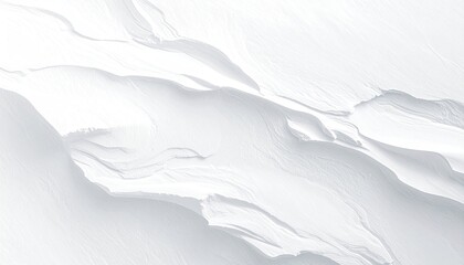 Abstract aerial view of sculpted, white landscape with textured surfaces